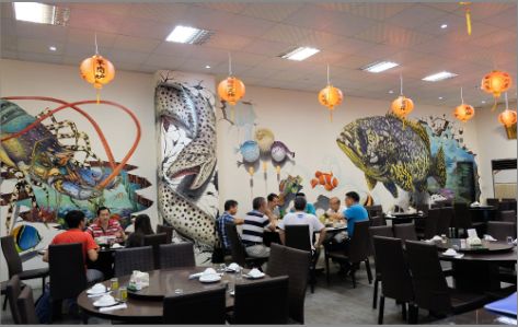 阜南海鲜餐厅墙体彩绘